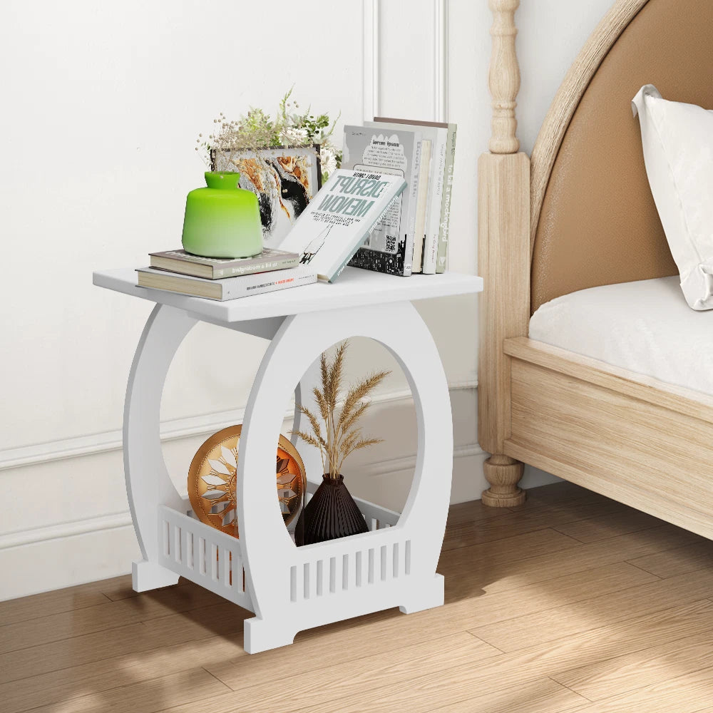 Small Bedside Table Cabinet Side End Coffee Tea Table Nightstand Storage Shelf