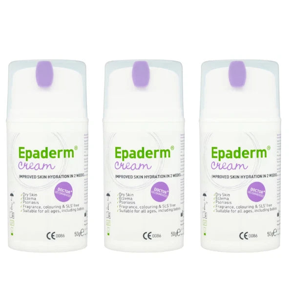 3x Epaderm Cream - 50g - Dry Skin Conditions, Eczema