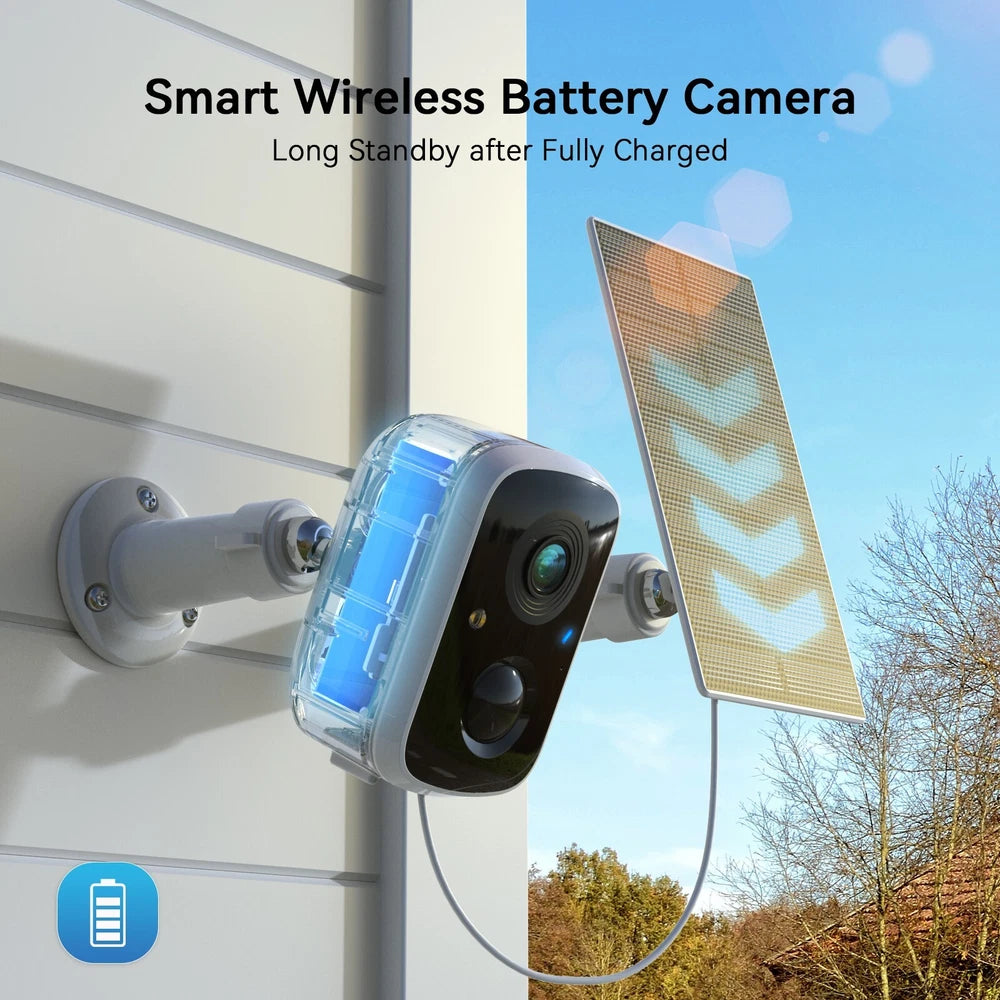 TMEZON Outdoor Security Camera Colour Night Vision Home WiFi Battery CCTV System