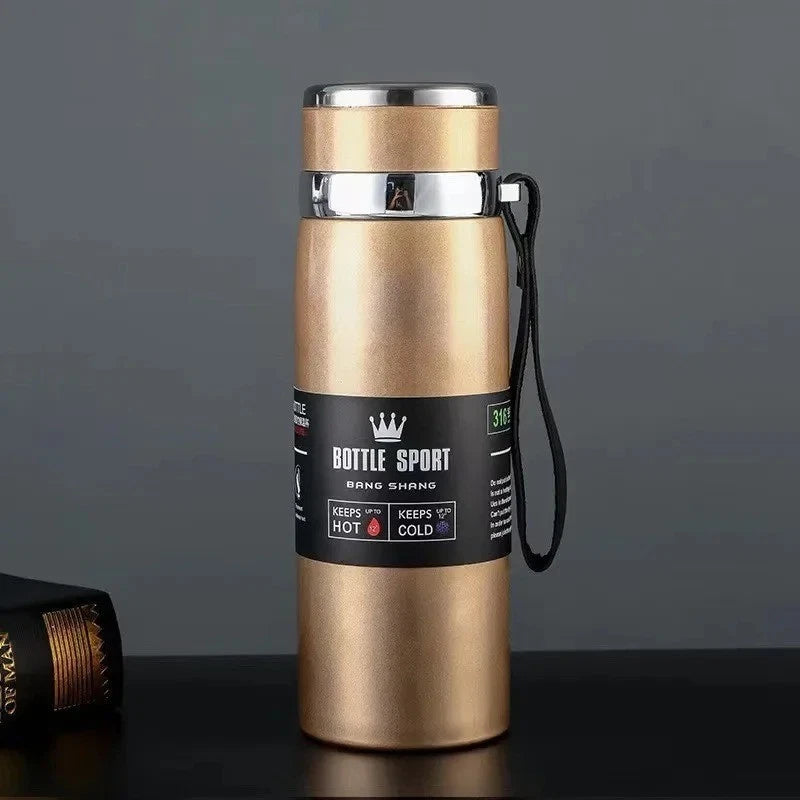 1L Large Hot/Cold Water Bottle Double Wall Thermal Flask Stainless Steel Thermos