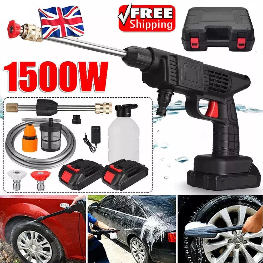 Portable Cordless Car High Pressure Washer Jet Water Wash Cleaner Gun + Battery