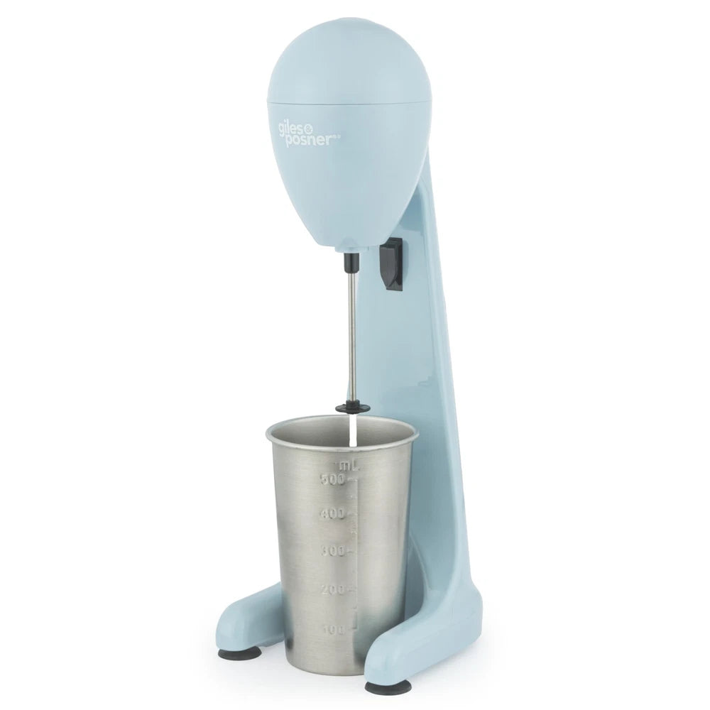 Giles & Posner Milkshake Maker – 2-Speed Drink Mixer with 500ml Steel Cup, 100W