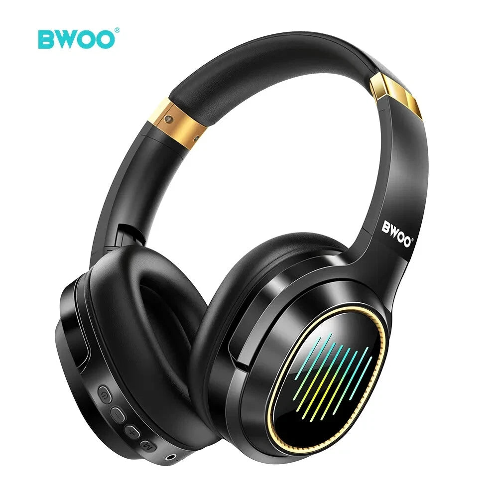 TWS Wireless Bluetooth 5.4 Headphones LED RGB ANC Over-Ear Earphones 50H