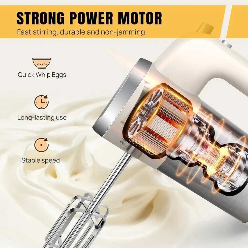 800W Electric Hand Mixer Food Whisk 5 Speeds Turbo Egg Beater Cake Baking