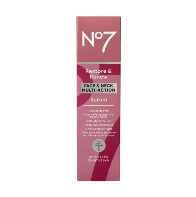 No7 Restore & Renew Face, Neck and Multi Action Serum 30ml