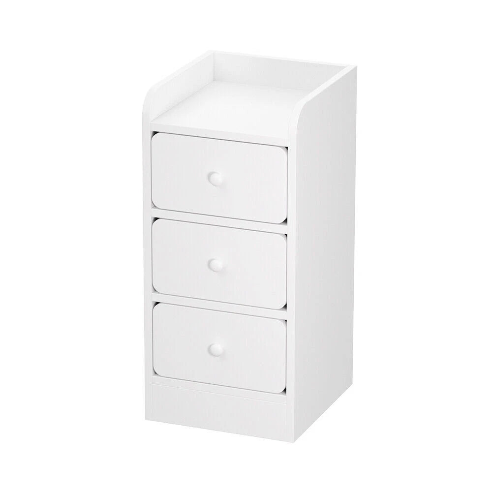 3 Drawers Wooden Bedroom Bedside Cabinet Furniture Storage Nightstand Side Table