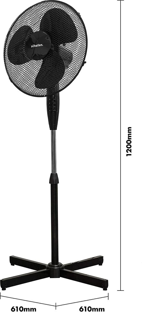 Schallen 16" Electric Oscillating Floor Standing Tall Pedestal Air Cooling Fan