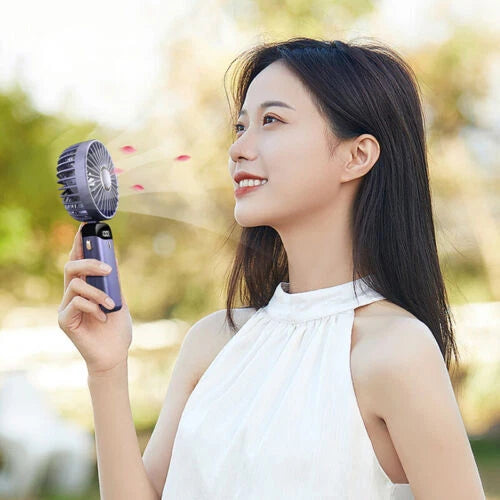 USB Rechargeable Mini Hand-held Fan Portable Folding Desk Fan Cooler Cooling