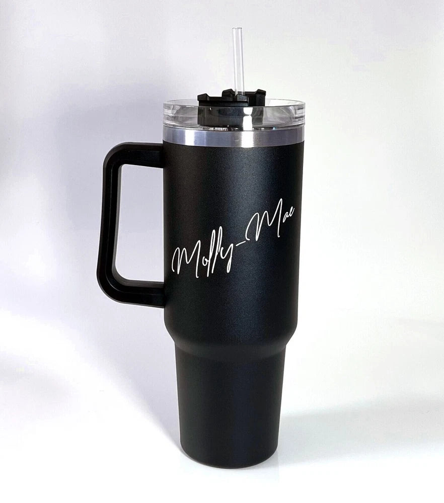 40oz Tumbler Stainless Steel Insulated Travel Mug with Straw and Lid Coffee Mug