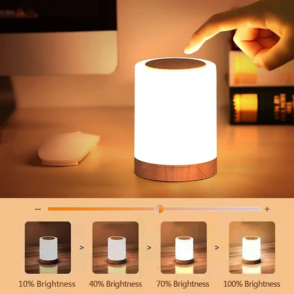 Wireless Touch Sensor Night Light Hallway/Bedside Desk Table LED Dimmable Lamp
