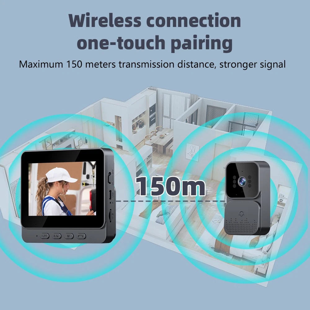 Smart Wireless Video Doorbell Security Streaming Camera Door Bell Intercom HD