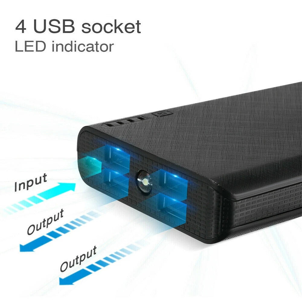 9000000mAh Power Bank Fast Charger Battery Pack Portable 4 USB for Mobile Phone.
