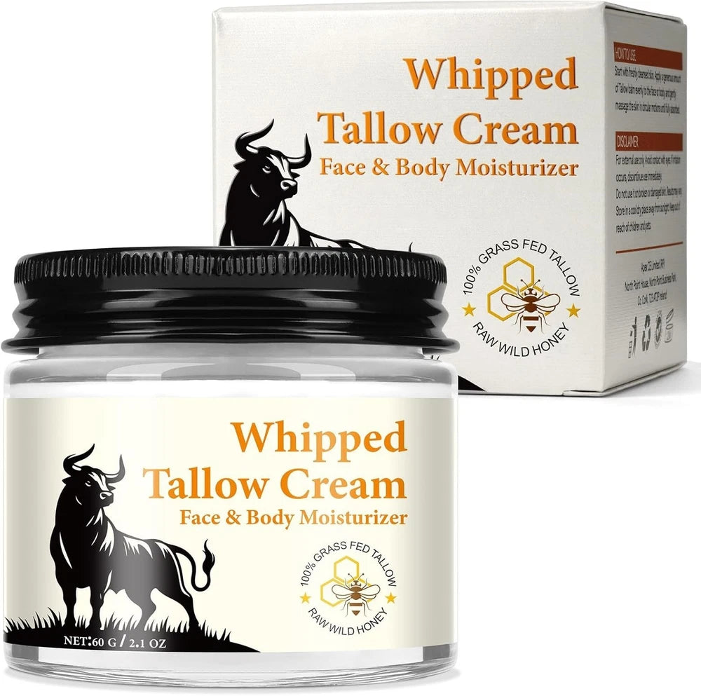 Beef Tallow for Skin, Tallow and Honey Balm, Natural Whipped Tallow Cream