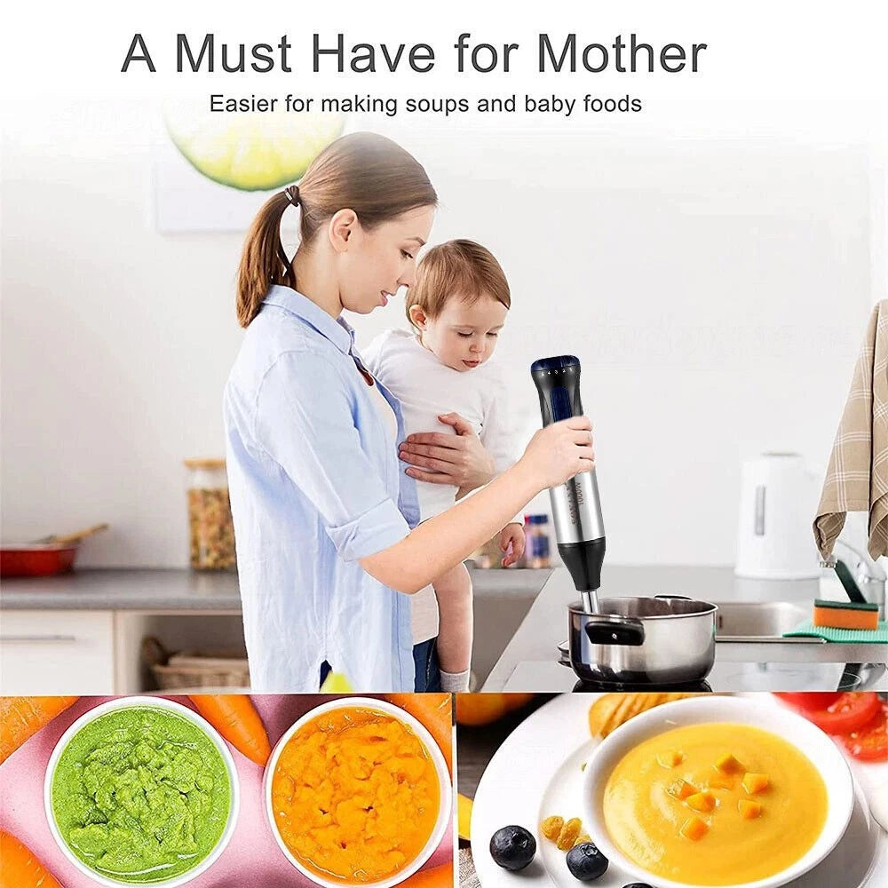 4 in 1 1000W 5 Speed Powerful Hand Held Electric Food Blender Mixer Stick UK