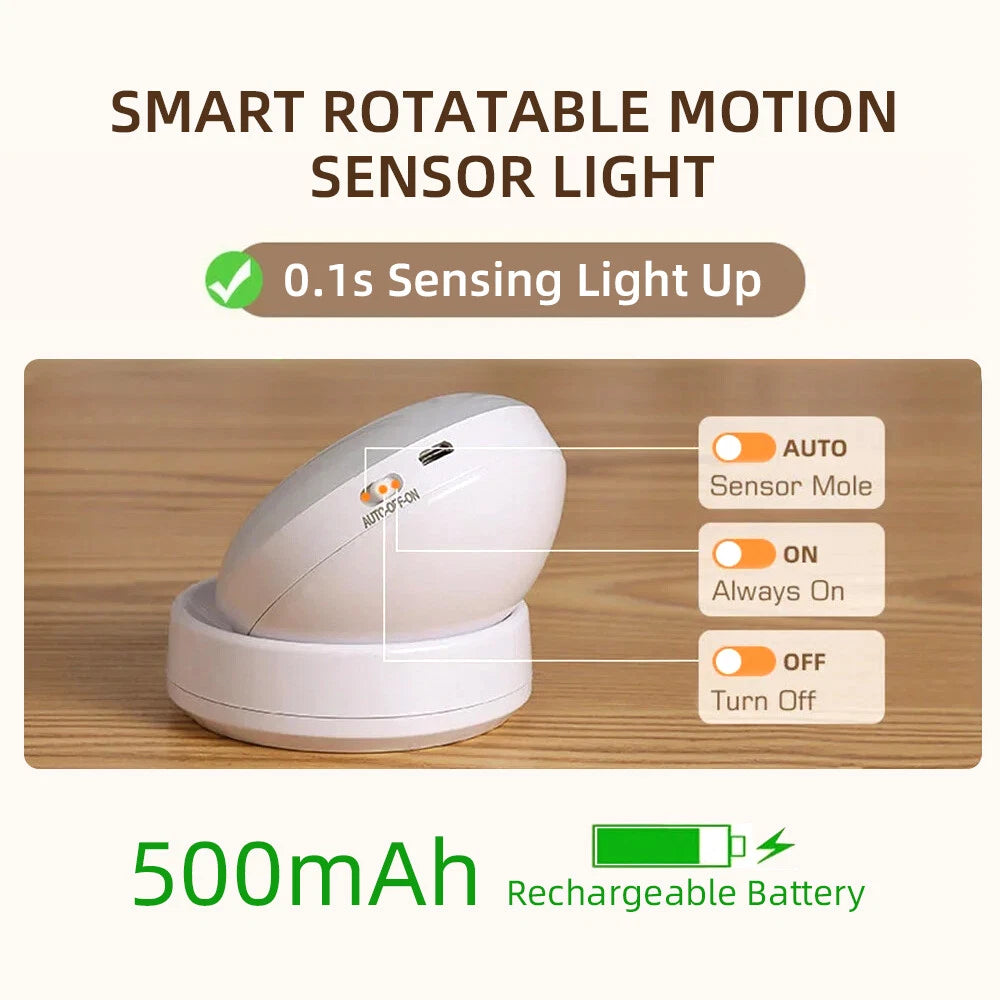 360° Motion Sensor Security LED Light USB Rechargeable Garden Outdoor Night Lamp