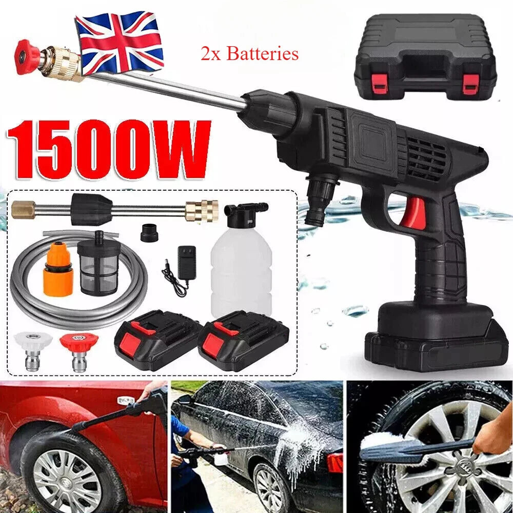 Portable Cordless Car High Pressure Washer Jet Water Wash Cleaner Gun + Battery
