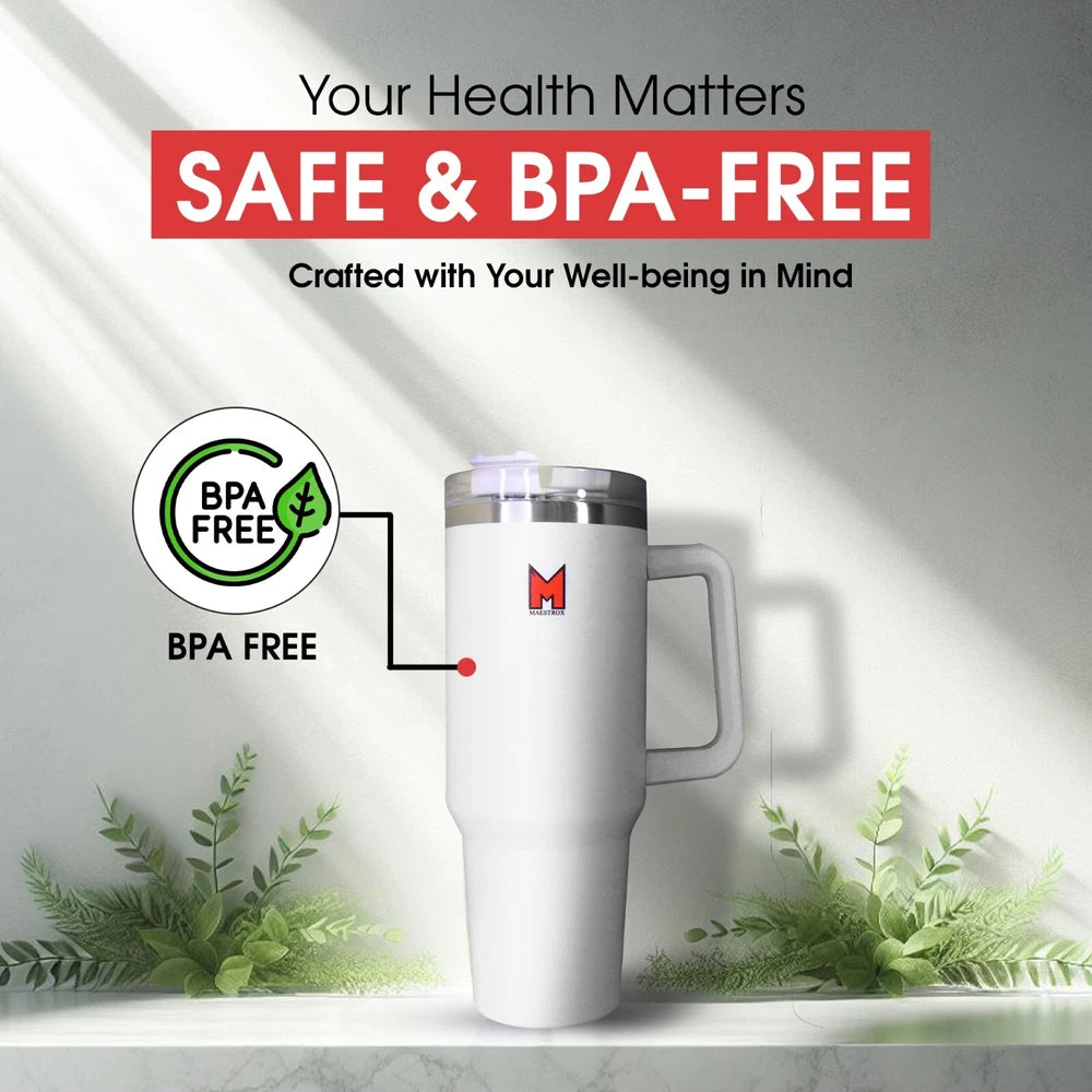 40oz Tumbler Stainless Steel Insulated Travel Mug with Straw and Lid Coffee Mug