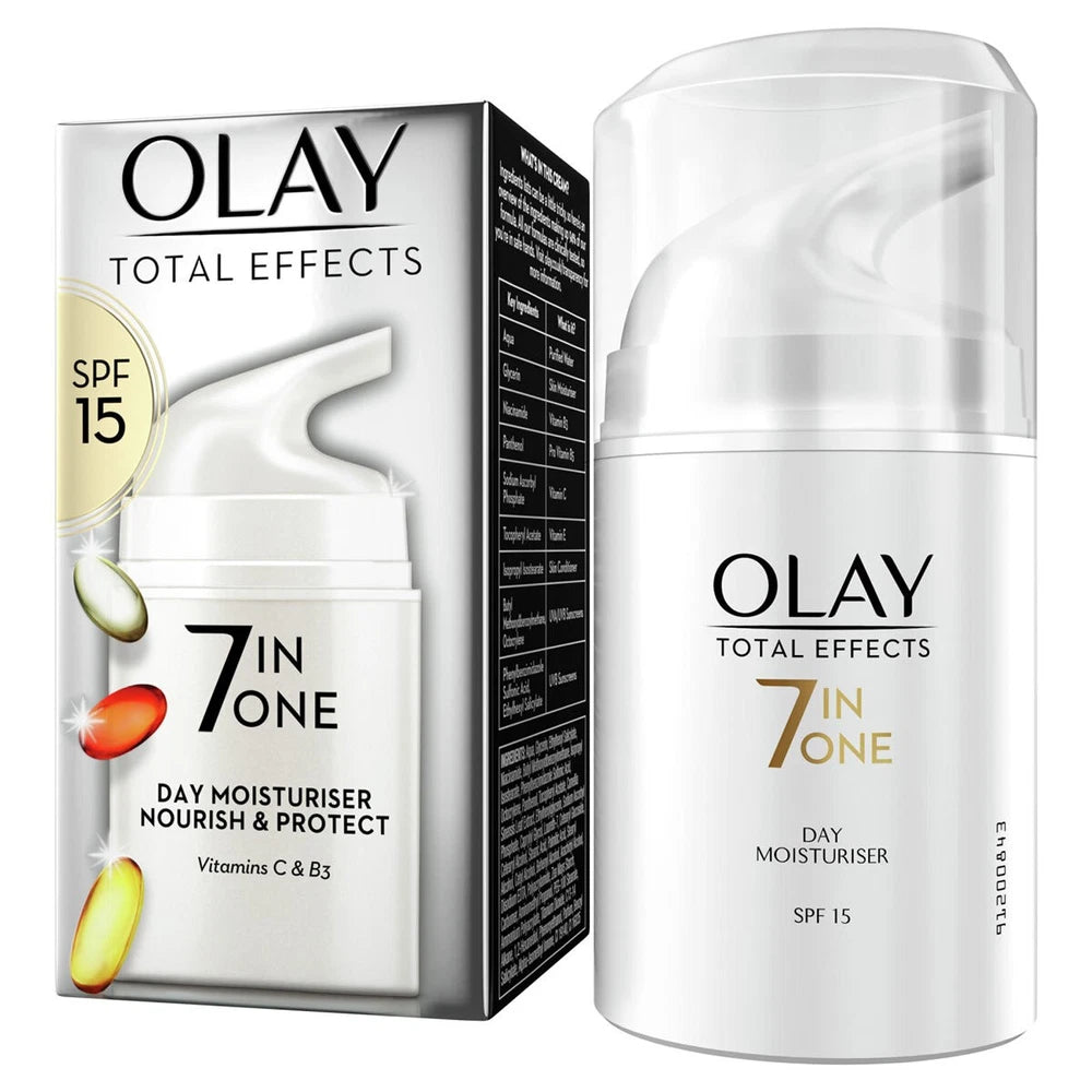 Olay Total Effects 7-in-1 Anti-Aging Moisturiser SPF15 for Wrinkles - 2 x 50ml