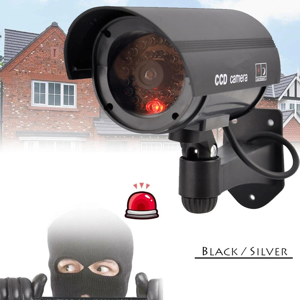 Fake  CCTV Security Camera Flashing LED Indoor Outdoor Surveillance