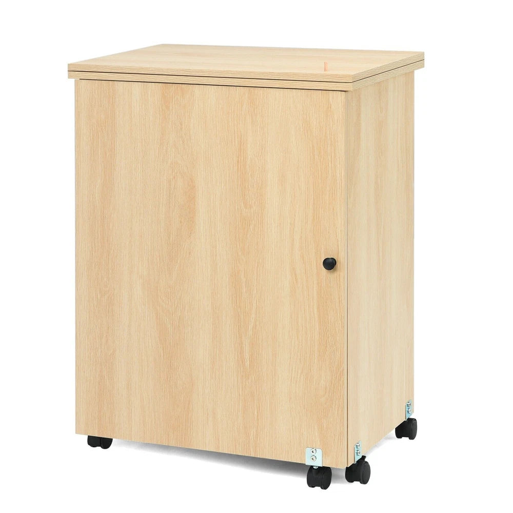 Folding Sewing Table 2 IN 1 Rolling Craft Table Office Desk Workstation