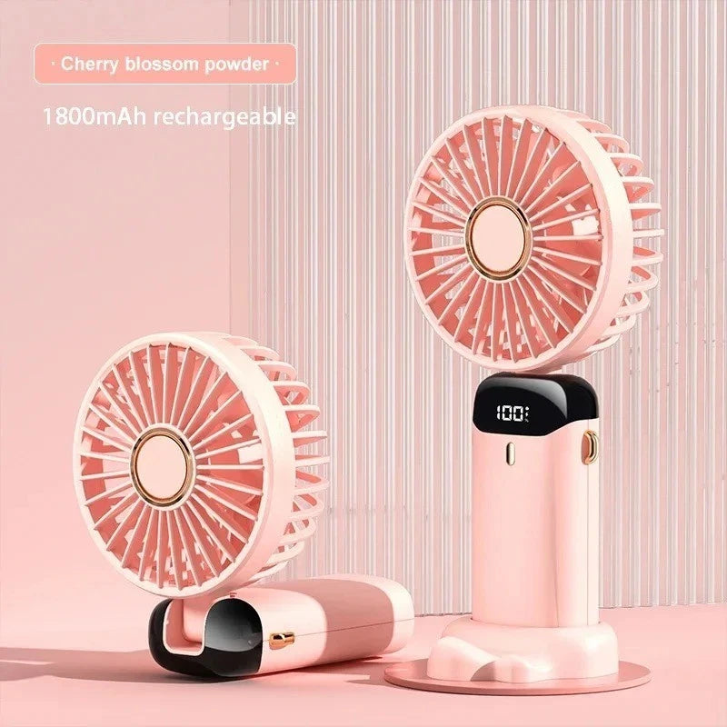 Portable Hand-held Fan Mini Folding Desk Fan Cooler Cooling Fan USB Rechargeable