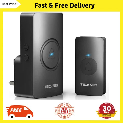 TECKNET Wireless Doorbell Plug in Door Bells Cordless IP65 Waterproof Door Chim