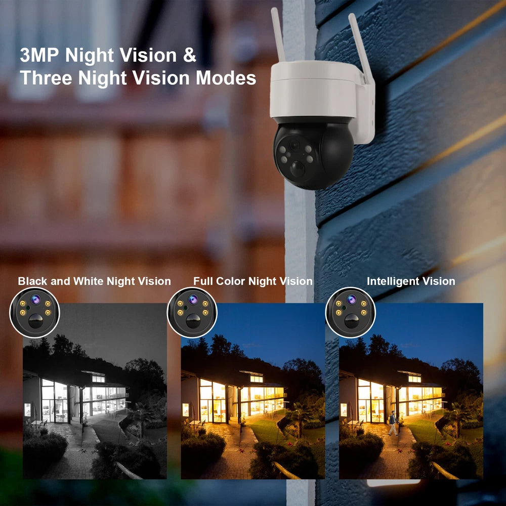 Solar Security IP Camera Battery Powered Outdoor Wireless WiFi CCTV PTZ Camera