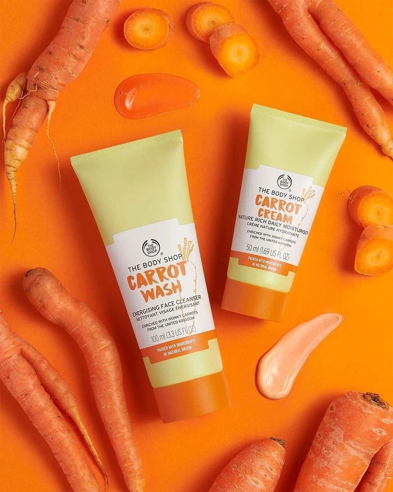 2 x THE BODY SHOP Carrot Cream 50ml Nature Rich Daily Body Moisturizer Skin Care