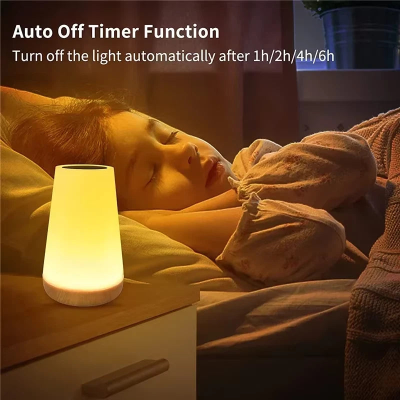 1/5X Rechargeable Night Light Touch Sensor LED Bedside Desk Table Lamp Dimmable