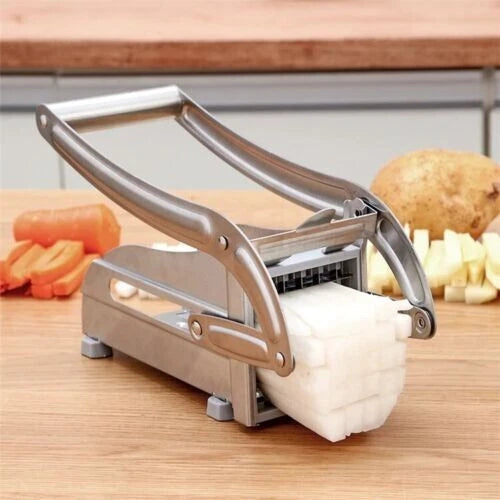 Potato Chipper Chip Chopper Cutter Slicer Maker & 2 Steel Edges 🍟 French Fries