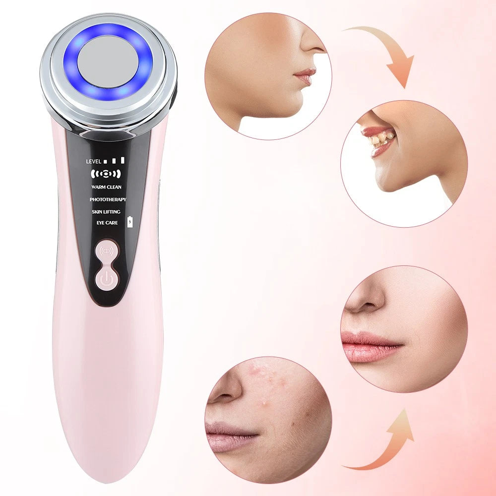 RF Facial Massager Skin Tightening Machine LED Light Photon Therapy Anti-aging