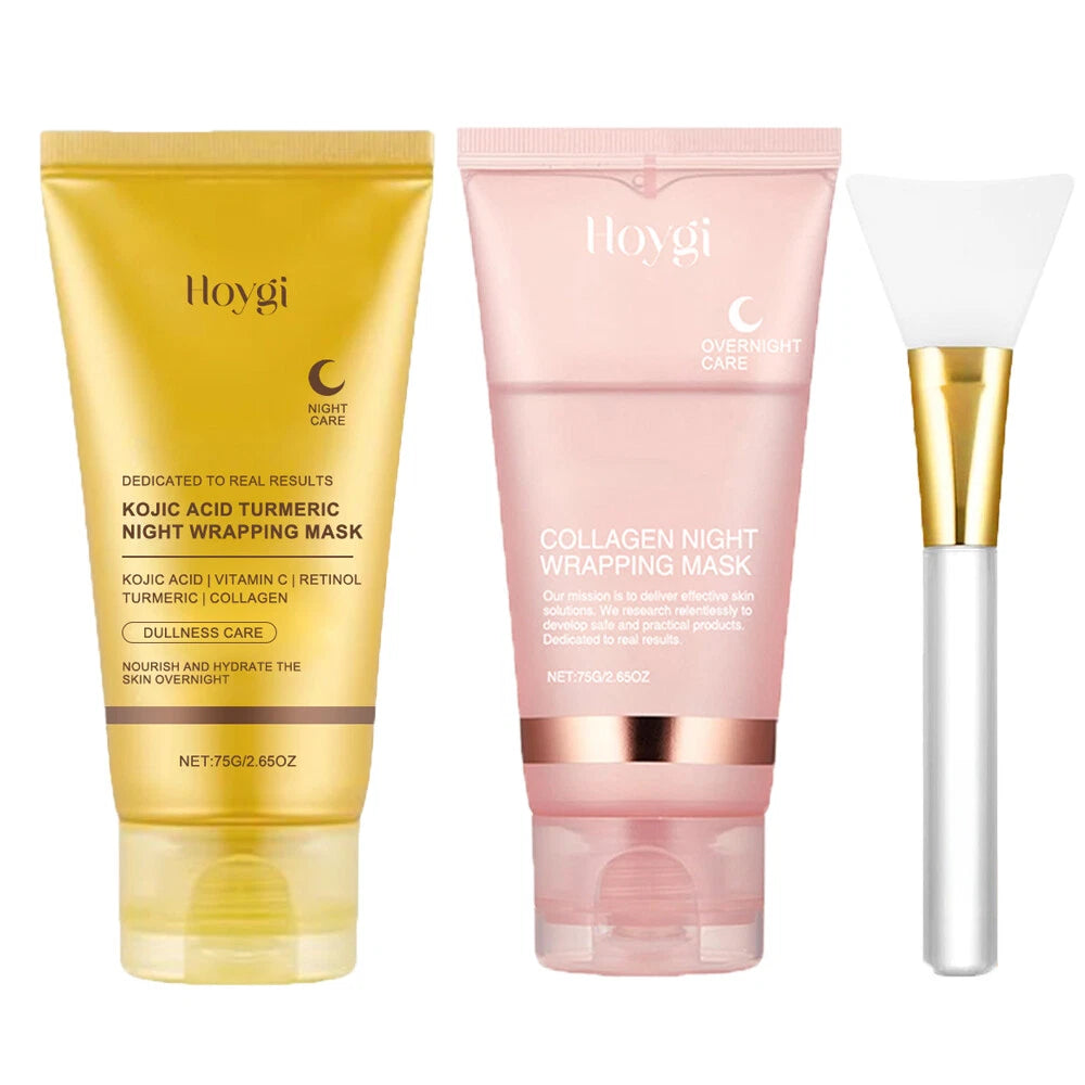 Kojic Acid Turmeric Collagen Night Wrapping Mask Overnight Peel Off Facial Mask