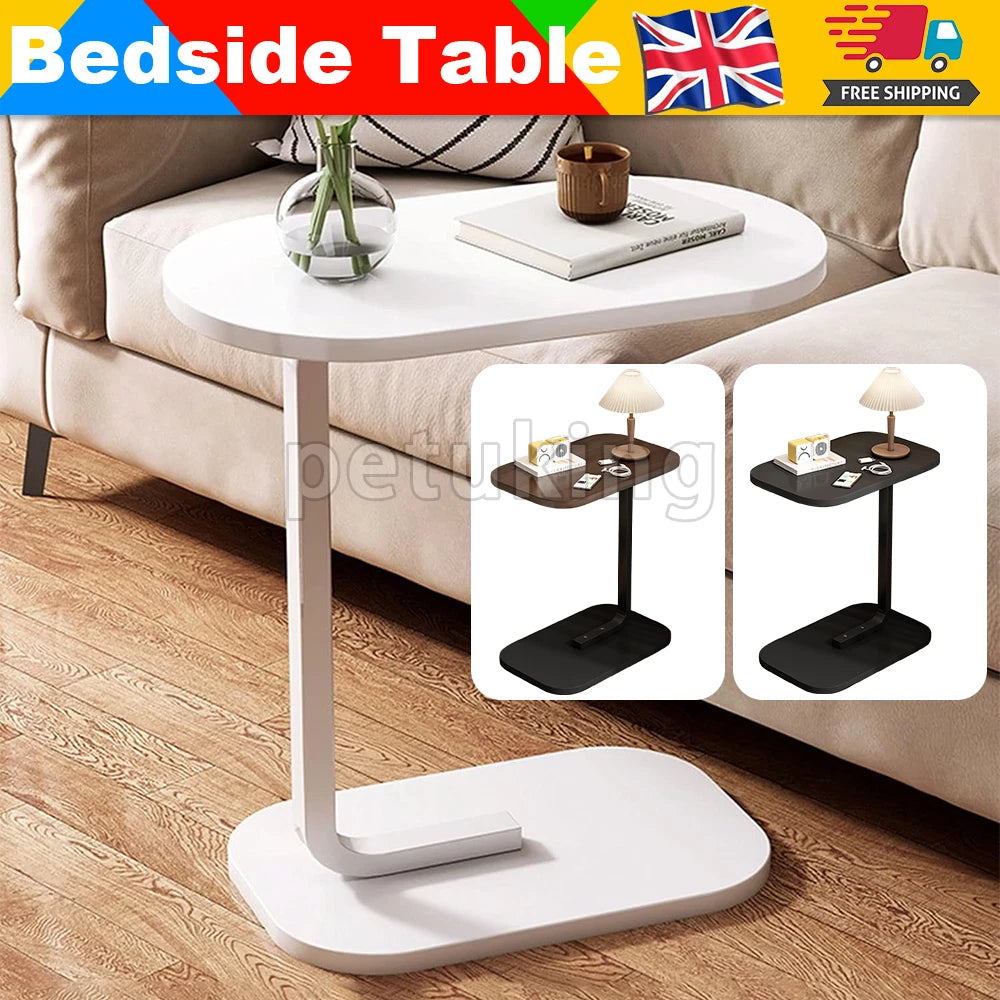 C-SHAPED COMPACT SOFA SIDE END TABLE COFFEE LAPTOP TABLE LIVING ROOM BEDROOM