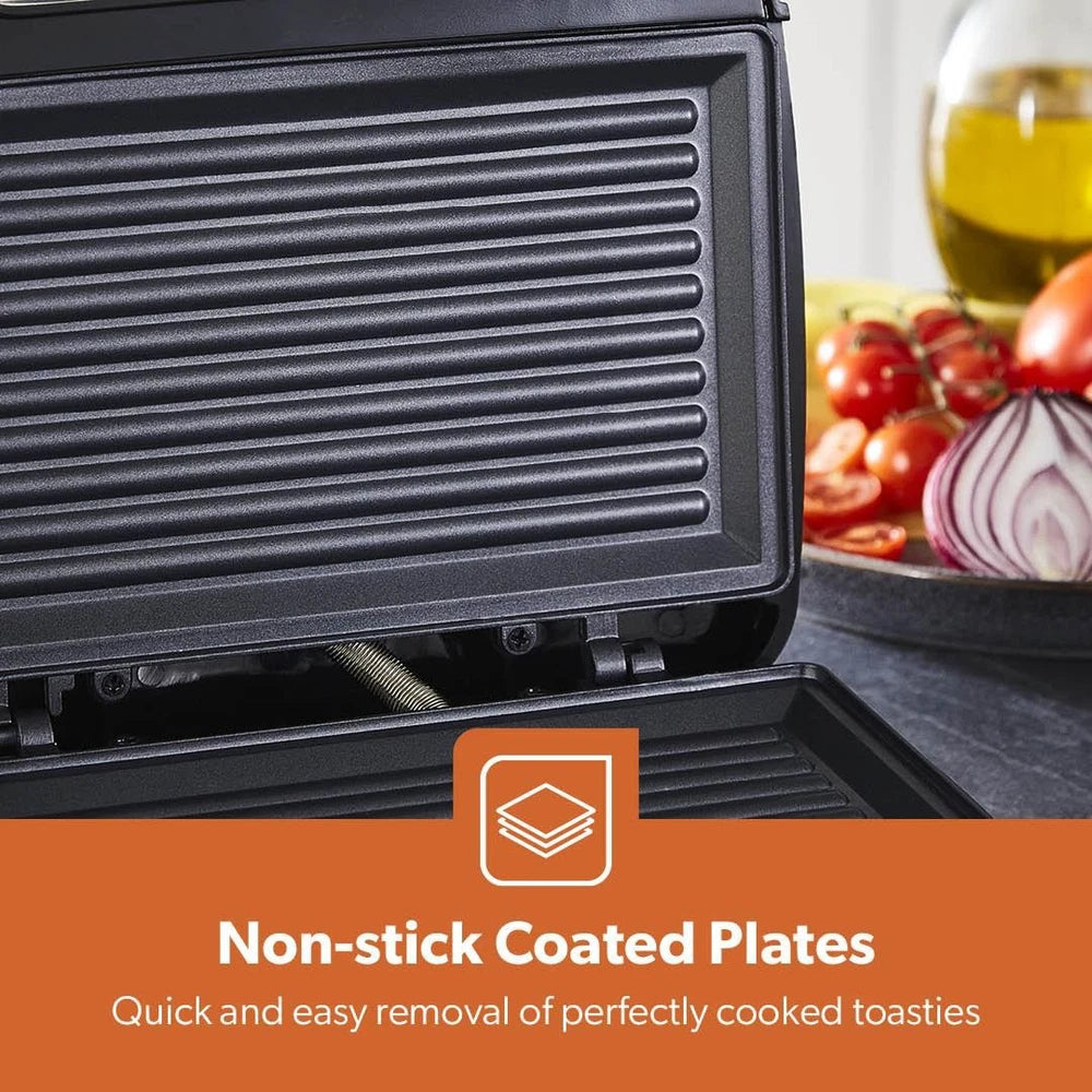 Panini Press Grill Sandwich Toaster 2 Slice Non-Stick Plates Panini Maker 750W