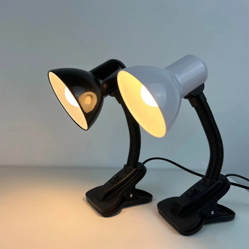 Adjustable Desk Clamp Lamp Bed Study Reading Light Clip On Table Lamp Black