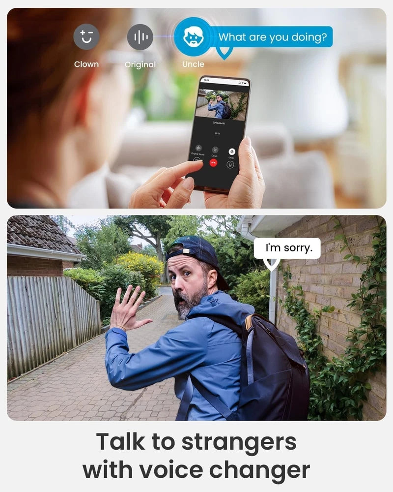 Wireless Smart Home Video Doorbell Camera, Indoor Chime WiFi Doorbell 2way Audio