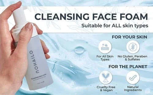 Face Wash Hydrating Facial Cleanser for All Type Skin Vegan & Natural Foam
