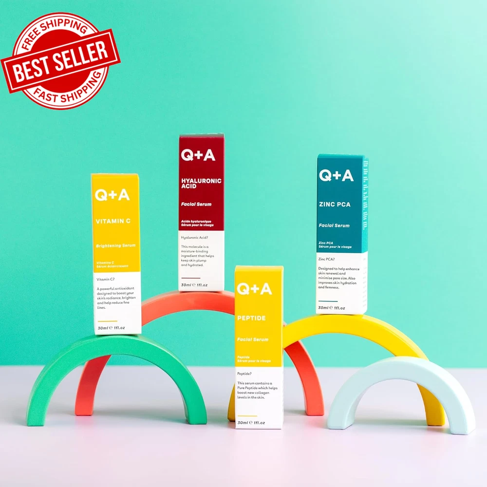 Vitamin C Brightening Face Serum Q+A Anti Ageing Hydrating Hyaluronic Acid 30ml