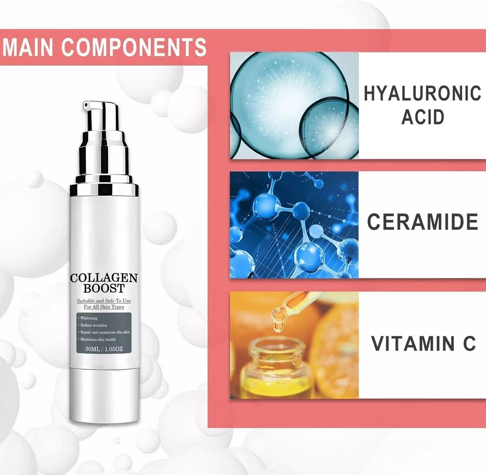 COLLAGEN BOOST HYALURONIC ACID CERAMIDE FACE LIFT SERUM WRINKLE ANTI AGING MASK