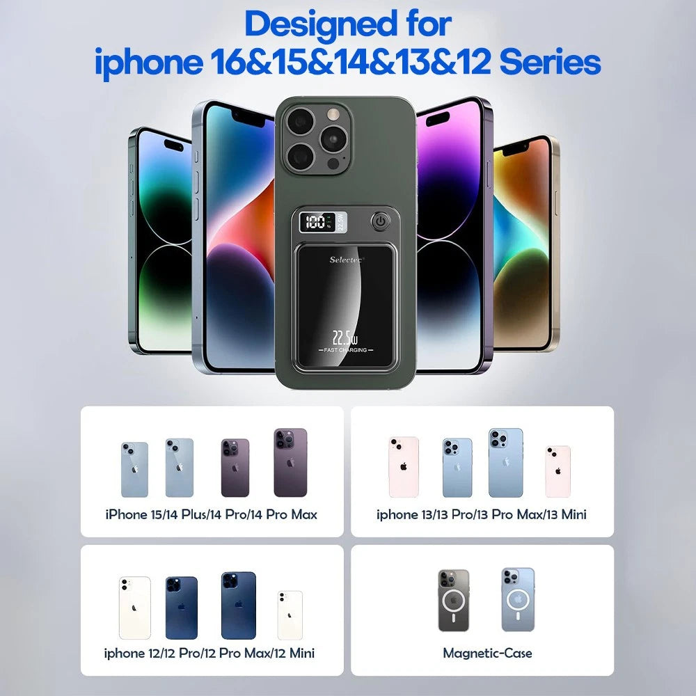 9000000mAh Power Bank Magsafe Magnetic USB Fast Charger Battery Pack for Phone