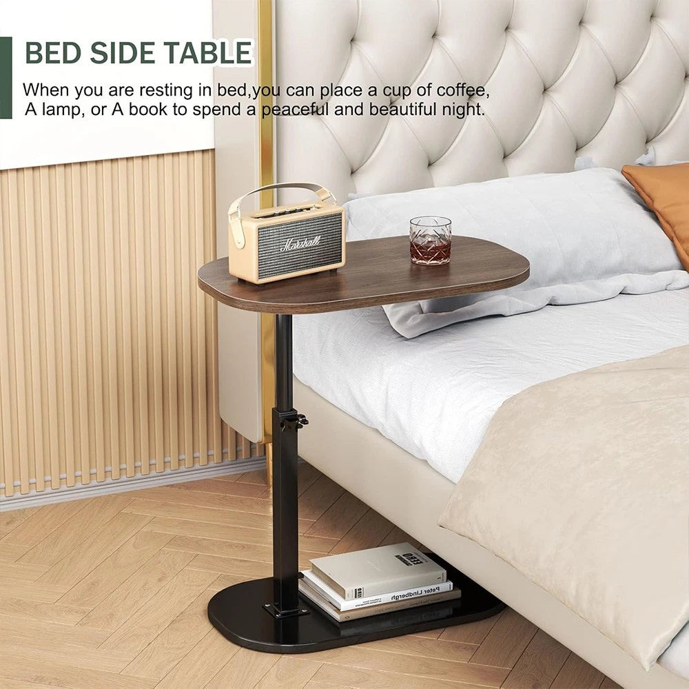Adjustable C-Shaped Sofa Side End Table Coffee Laptop Table Living Room Bedroom