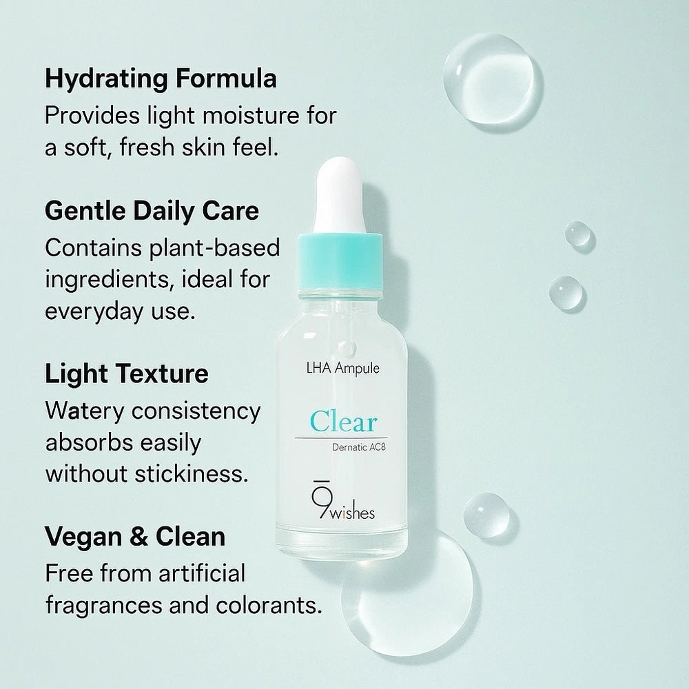 9wishes, CICA Ampoule Soothing & Hydrating Face Serum, Korean Skincare