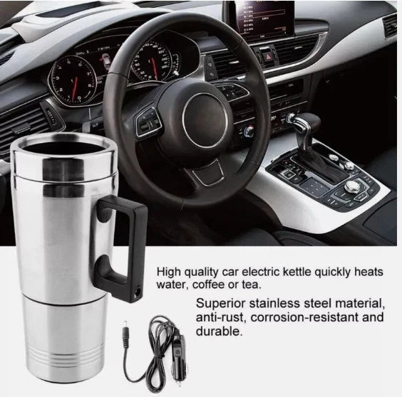12v Portable Electric Kettle Car Van Travel Stainless Steel Water Heater Pot UK