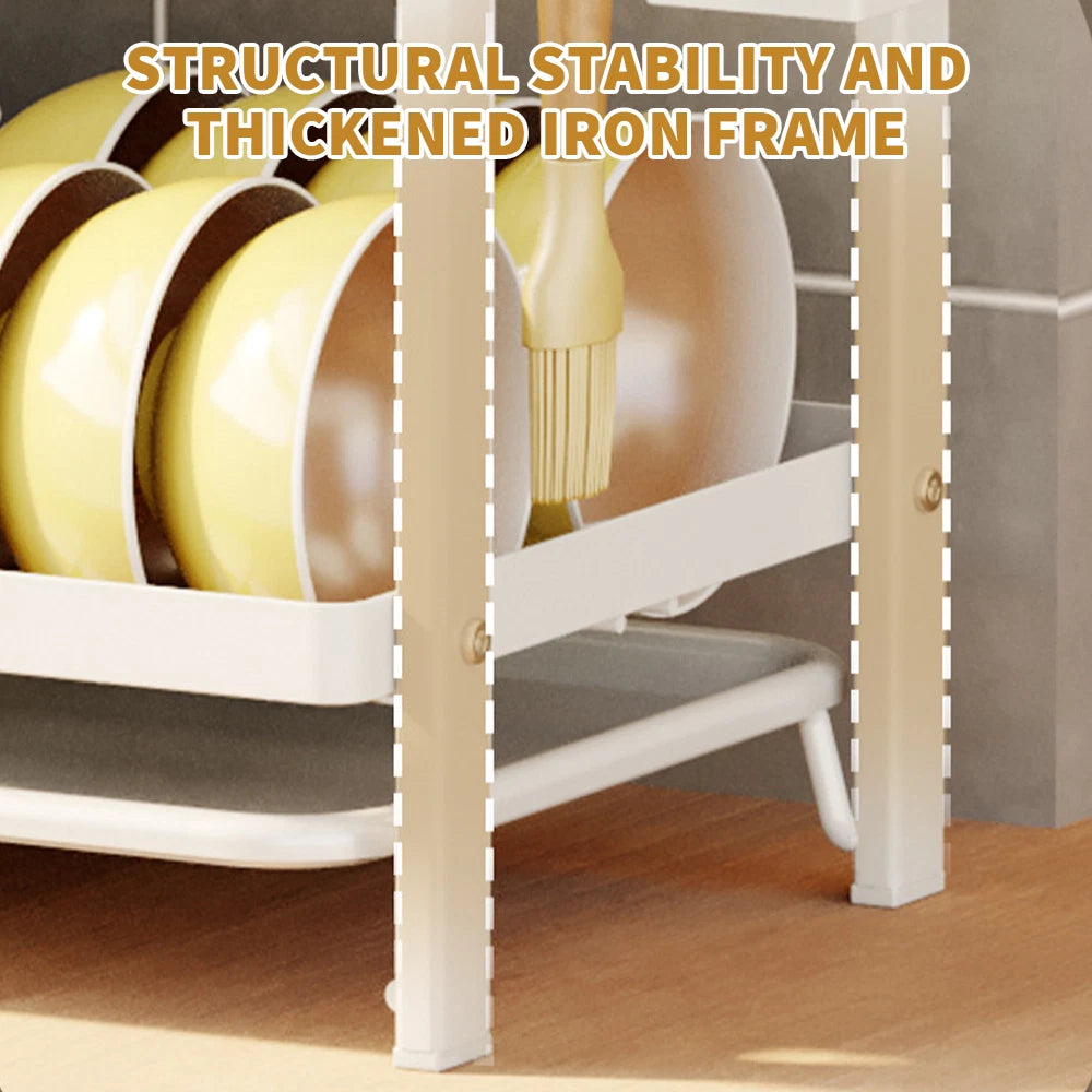 3 TIER KITCHEN SINK DISH DRAINER RACK WITH DRIP TRAY CUTLERY HOLDER PLATE RACK