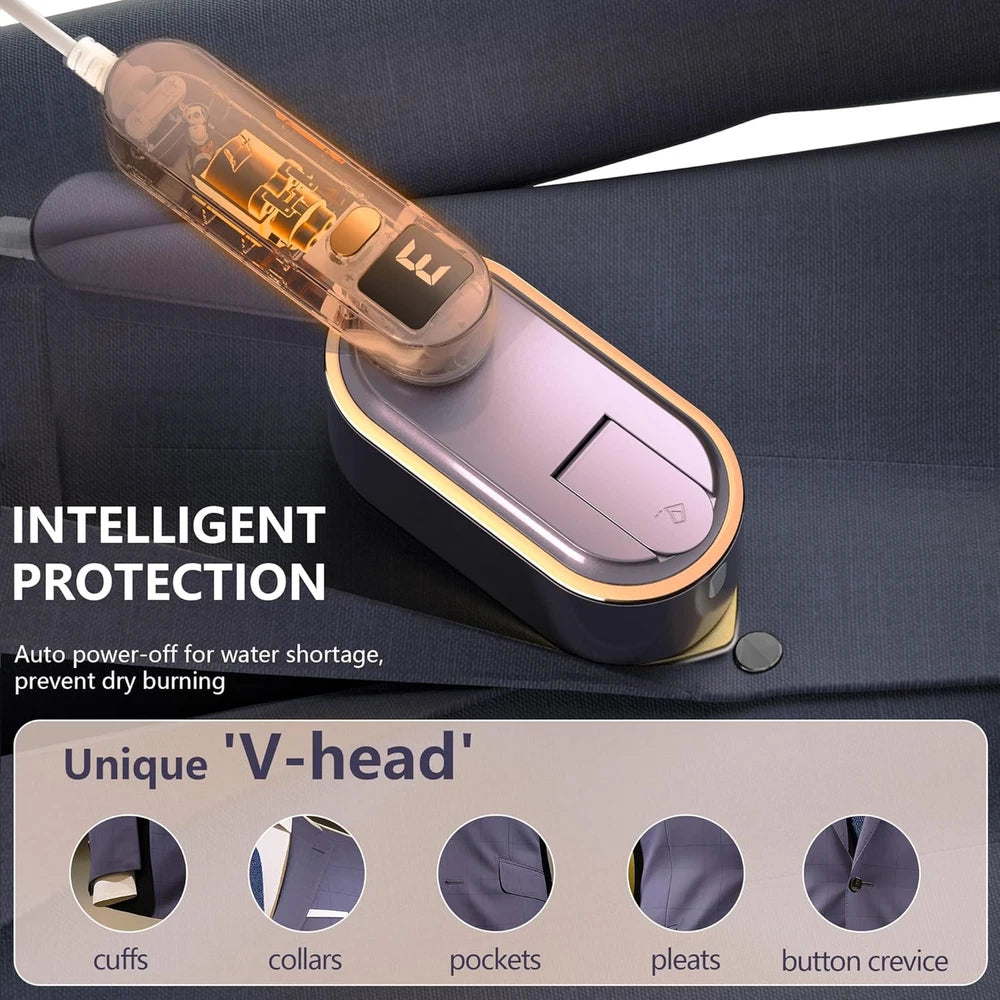 Travel Clothes Steamer Portable Iron - LCD Screen 2 in 1 Powerful Steam Clothing