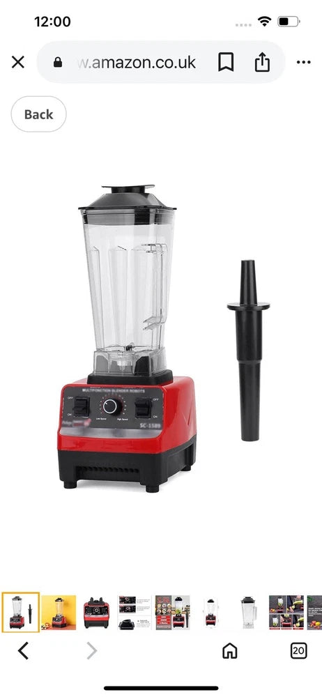 Commercial Food Blender Heavy Duty Kitchen Mixer Milkshake Smoothie