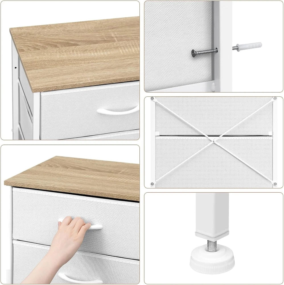 Chest of Drawers Bedroom Furniture Storage Bedside Cabinet 5 Drawers 6 Colours