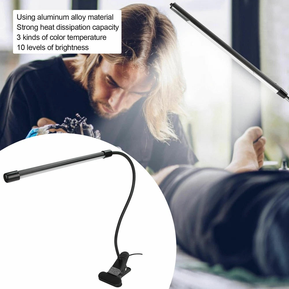 USB Clip On Desk Lamp Flexible Clamp Reading Light LED Bed Table Bedside Night.