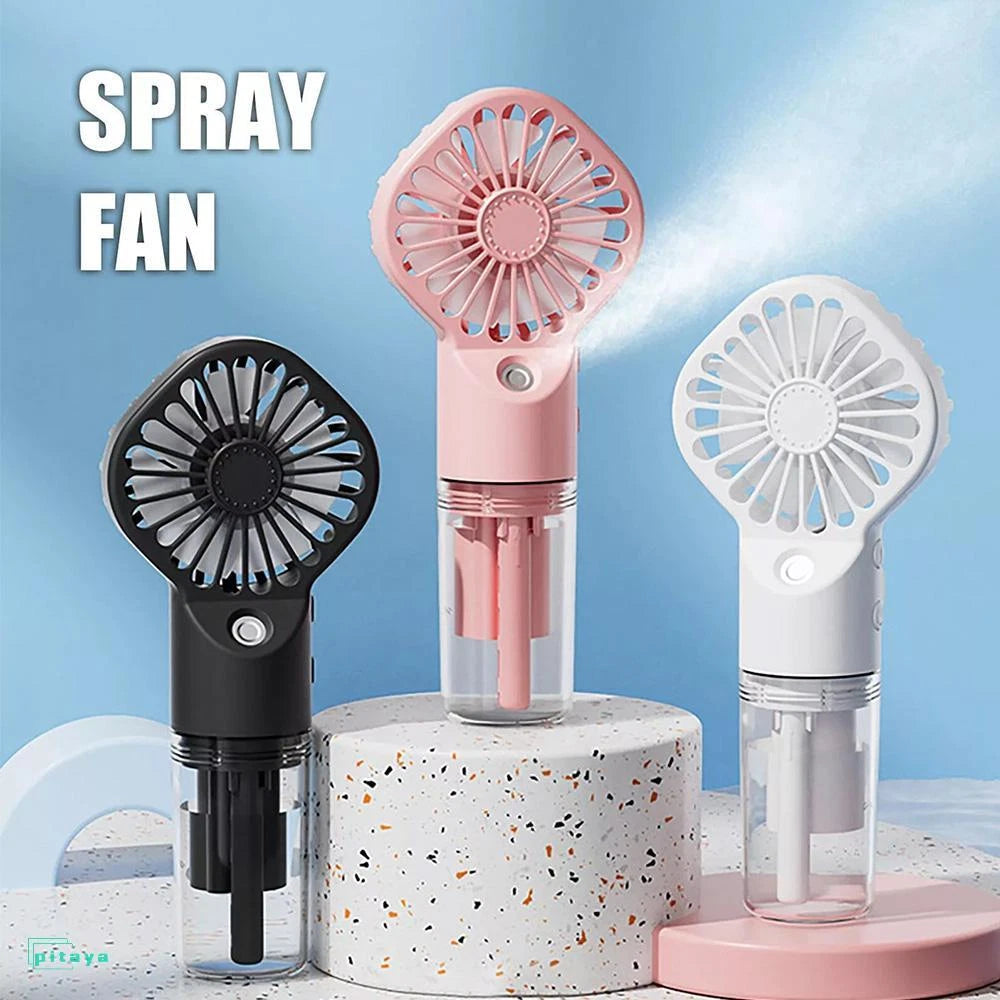 Portable Humidifier Fan Mini Handheld Cooling Mist Cooler Water Spray Travel NEW