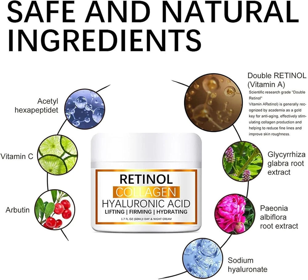 Collagen Retinol Hyaluronic Acid Face Cream Firming Moisturiser Anti Wrinkle